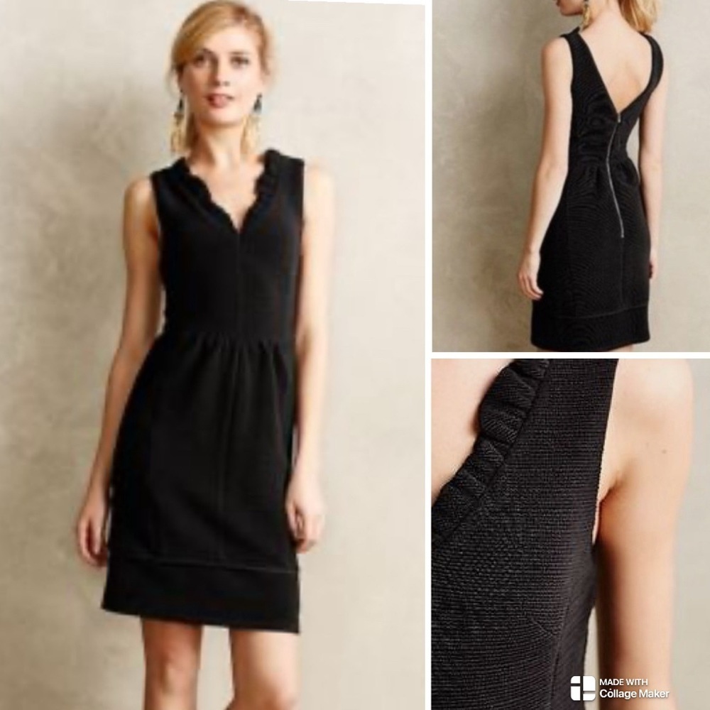 Anthropologie Maeve Elegant Black Sleeveless Dress with pockets